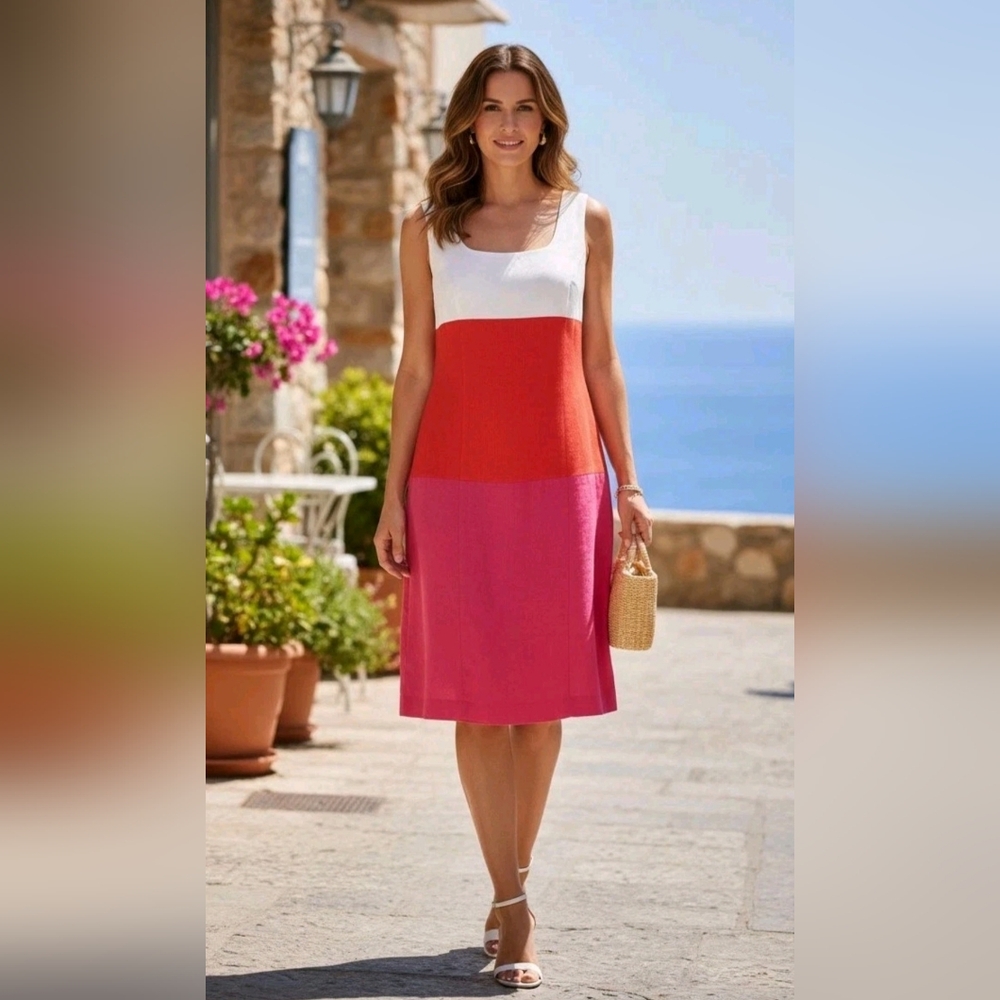 Vintage 1980s Colorblock Jessica Howard Dress 12